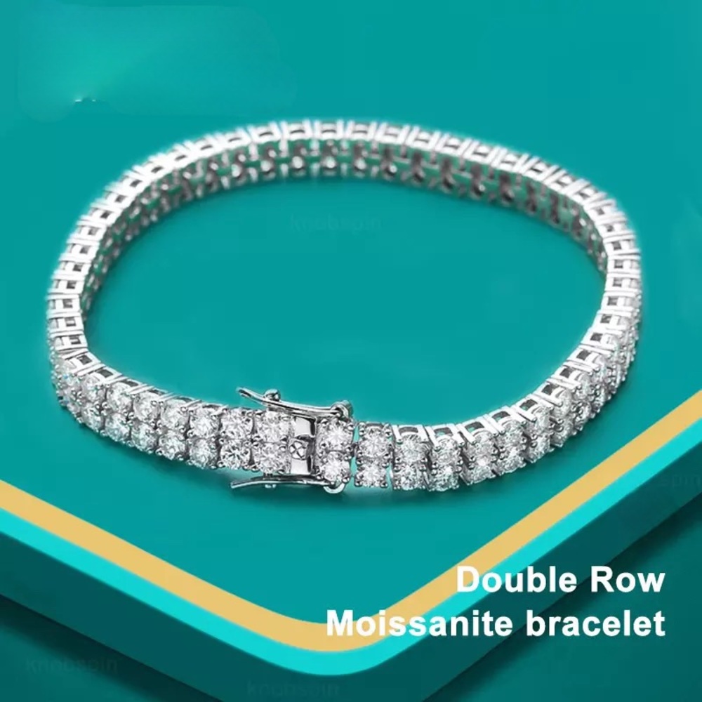 GRA Moissanite double row S925 bracelet NEW